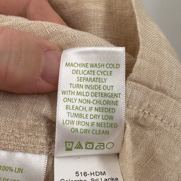 Lilly Pulitzer Cream 100% Linen Stretch Waist Pants Womens Size M - Picture 7 of 8